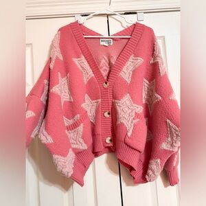 BUCKETLIST Rose Star Knit Cardigan